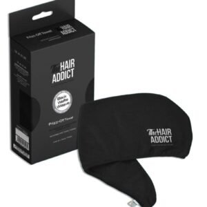 The Hair Addict Frizz Off Towel Black Waffle Weave