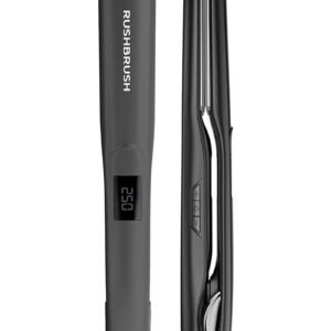 Rush Brush X2 Max Straightener Titanium Plates 250°C 18 Heat Level MHM Plate Fast Heating - Black