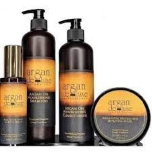 argan de luxe Argan Deluxe Hair Care Set (4 Pieces) Shampoo 500ml, Conditioner 500ml, Hair Mask 500ml, and Serum 125ml