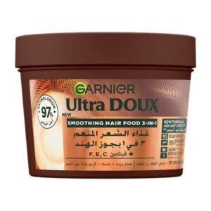 garnier Ultra Doux Hair Food Smoothing Coconut 3-in-1 Hair Mask For Frizzy Hair 390ML White 390ml