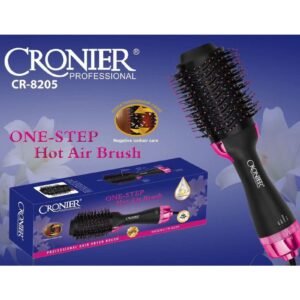 Cronier A hair dryer brush specially designed for all hair needs. A hair styling, drying and smoothing brush from Kroner. Modern and high technology for hair and safer for hair - black