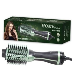 Home Gold Home Gold Hair Dryer Brush 2000W – Multi-Function Hot Air Styler – 3 Heat Settings – Fast Drying & Styling – Model HG-5250