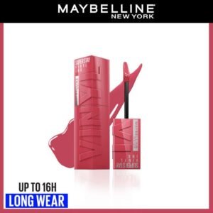 MAYBELLINE NEW YORK SuperStay Vinyl Ink Longwear Transfer Proof Gloss Lipstick, 160 Sultry, Pink Mix