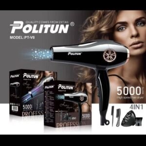 POLITUN 5000W Hair Dryer Fast Drying, Quiet Design, Customizable Settings, Overheat Protection PT-V8