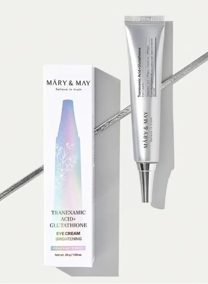 MARY & MAY Mary&May Tranexamic Acid (TXA)+Glutathione Eye Cream | Dark Circles & Hyperpigmentation | With Niacinamide & Vitamin C | Firms Under Eye Area | Wrinkle & Fine Line Care - new packing