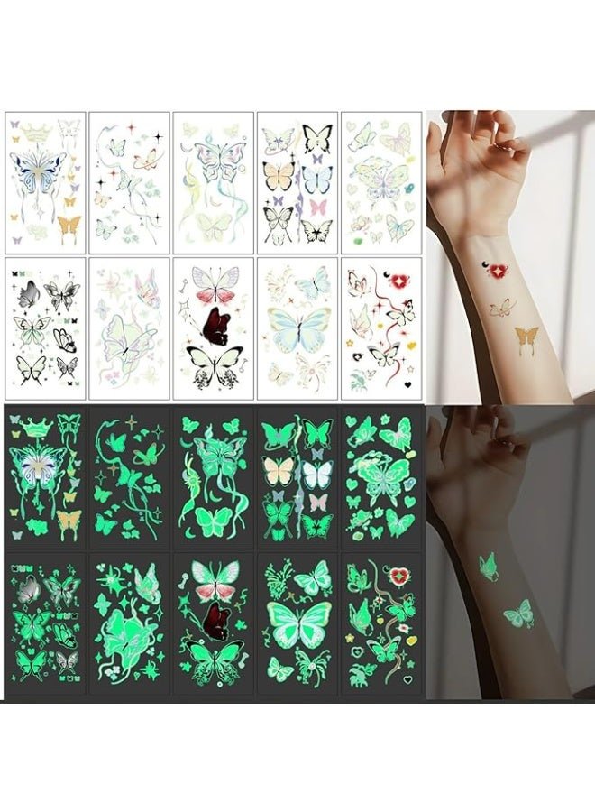 amazing.EGP | Glow in the Dark Temporary Tattoos, 10 Sheets, Multicolour, Kids Party Favours (FDC- 01)