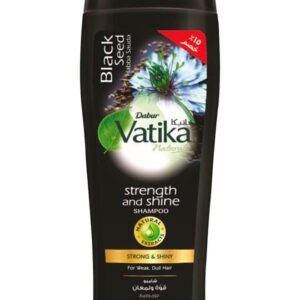 Dabur Vatika Naturals Blackseed (Habba Sauda) Shampoo | Natural Extracts | Strength & Shine | For Weak & Dull Hair 180ml