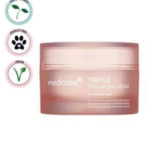 Medicube Triple Collagen Cream - Hydrating & Firming Moisturizer with Hyaluronic Acid, Premium Elastin, Shea Butter - Wrinkle Care & Boosts Elasticity - Korean Skincare, 1.69 oz
