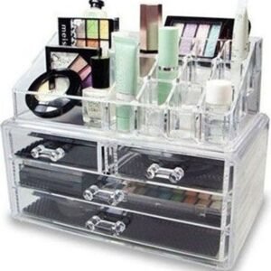 AS SEEN ON TV Cosmetic Makeup Organizer Box - 4 Drawers Clear