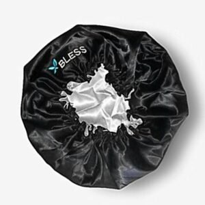 Bless Bless Satin Bonnet - Black/White