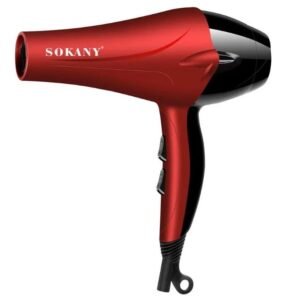 sokany Sokany Professional Hair Dryer for Fast Drying - 2400 Watts with 2 speeds and 2 heat settings, allowing you to customize airflow and temperature to suit your hair type. Includes a focus nozzle for precise styling, helping you achieve smooth, sleek results. - SK-2211 Color - Red