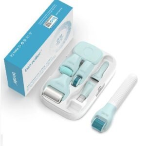 Bio Roller Derma Roller - 10 in 1 Derma skincare kit - Derma Pen Microneedle Stamp for Hair, Beard growth, Shrink Pores, Brighten Skin Tone