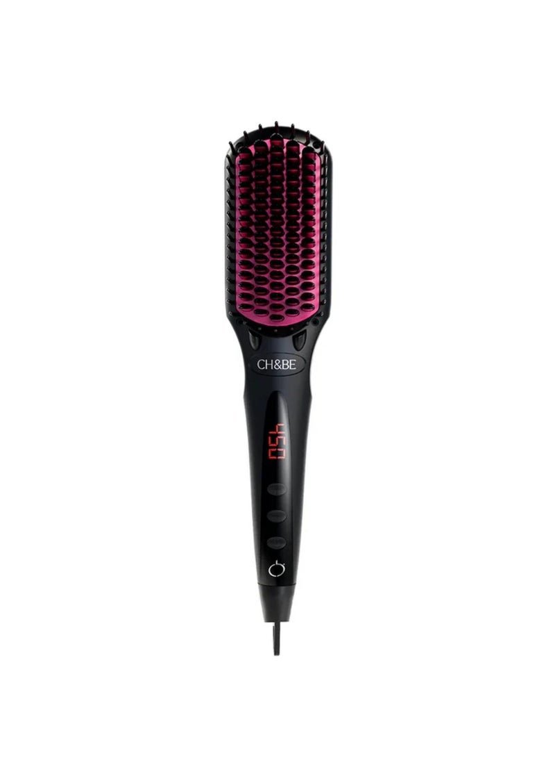 CH&BE Ionic Brush | Healthy and fast daily straightening | Temperature 170–450°F | Auto shut off after 60 minutes | Anti-tangle nano comb | Dual ion generator | PTC hair protection technology