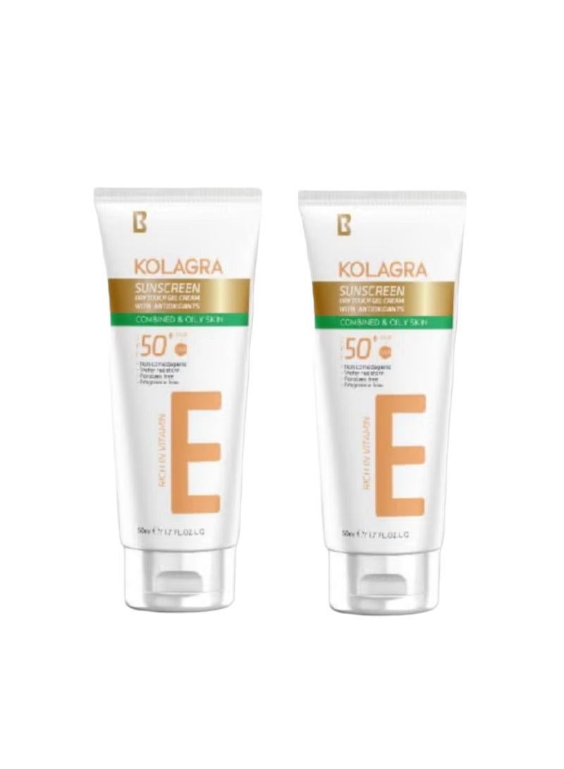 KOLAGRA Kolagra Sunscreen Dry Touch Gel Cream Spf50+ (50ml +50 ml 1+1 packaging May Vary )