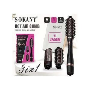 sokany (Sk-15038) 3 in 1 Hair Straightener, Styling and Curling Brush 1200 Watts