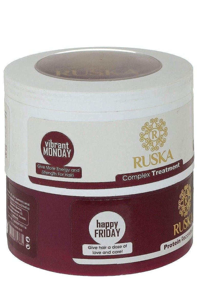 Ruska "Ruska 2-in-1 Hair Cream Bath (200ml Regular Cream + 200ml Protein Cream) in One Package – Luxurious Ukrainian Hair Treatment and Strengthening Treatment"