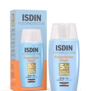 ISDIN Fotoprotector Fusion Water Magic SPF 50 UVB UVA High Protection Sunscreen Lightweight Hydration Non Greasy Skin Care Sunblock for Acne Prone Skin 50 ml