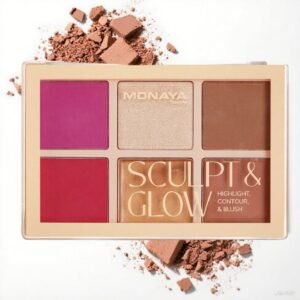 Monaya SCULPT & GLOW 6 Colors Contour Palette Make up - Blush Highlighters Bronzer Powder All in one Makeup Palettes Contour Kit - Face Cosmetics Gifts for Women Beauty for Festivals