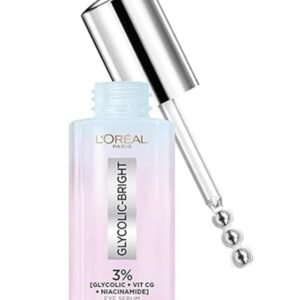 L'OREAL PARIS Glycolic-Bright Dark Circle Eye serum formulated with *3% [Glycolic Acid + Vitamin Cg + Niacinamide]